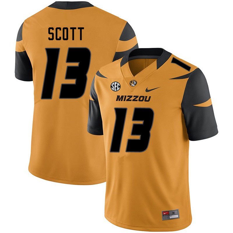 Men #13 Kam Scott Missouri Tigers College Football Jerseys Sale-Yellow